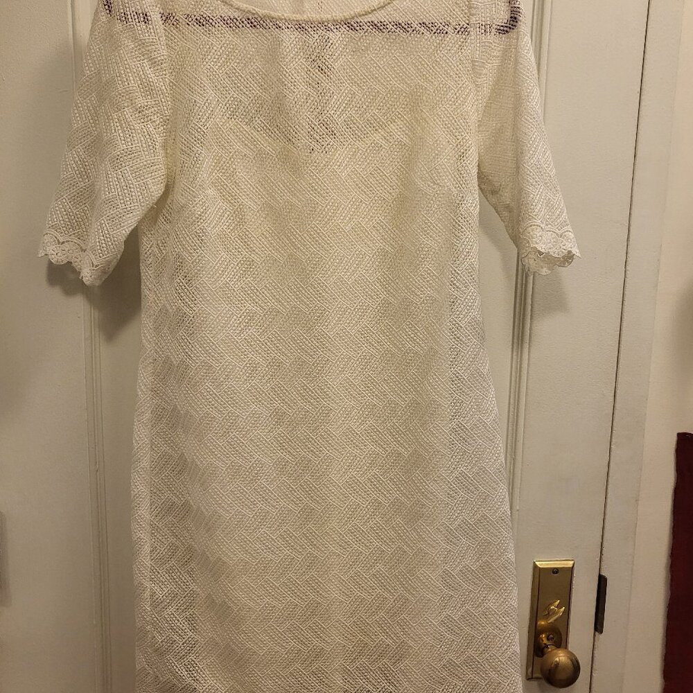 Lace dress with overlays
